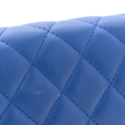 Quilted Lambskin Clutch Bag - Blue
