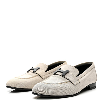 Hermes Canvas Women's H Paris Loafers 37 Prunoir