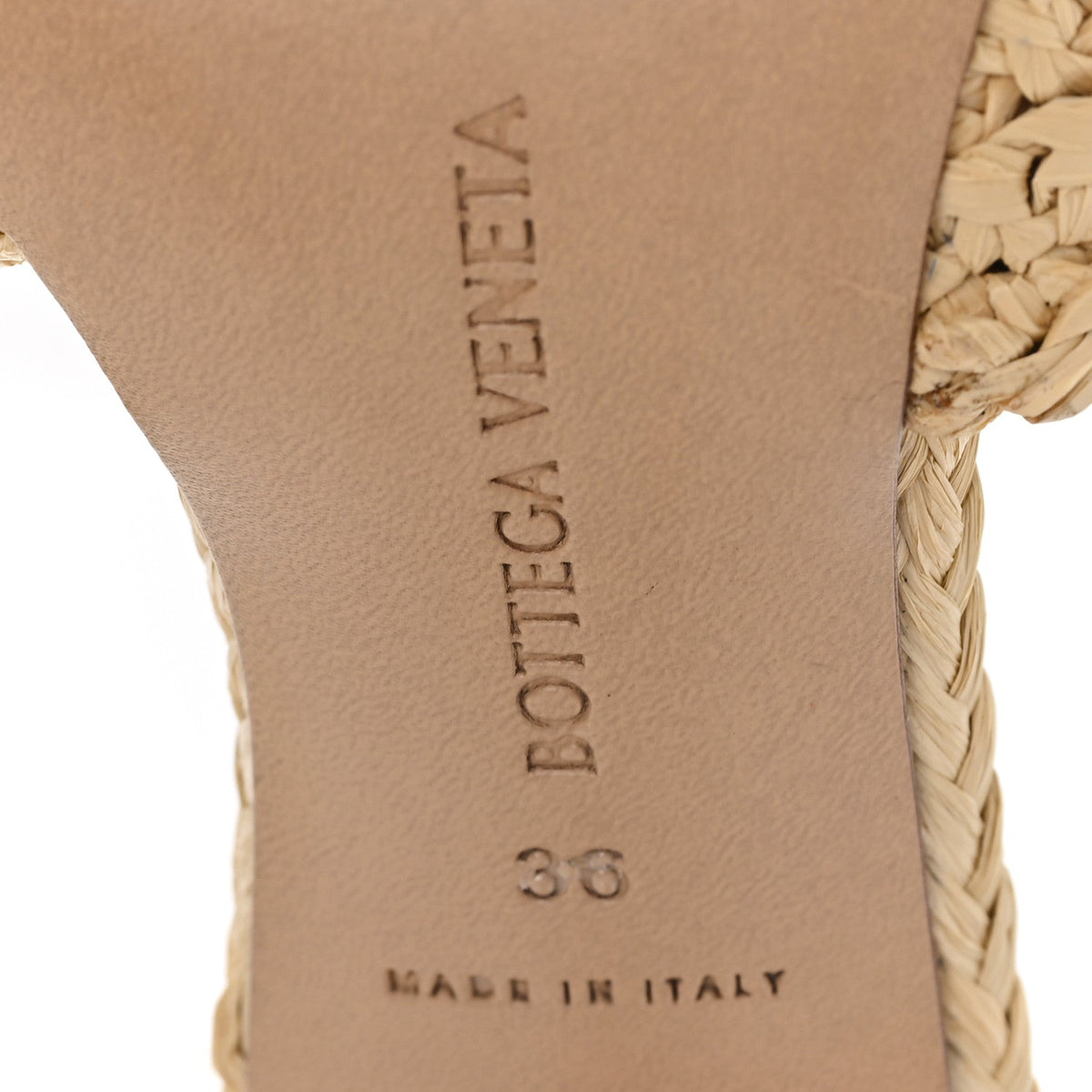 Bottega Veneta Raffia Women's Intrecciato Lido Mule 90 Sandals 36 Cane Sugar
