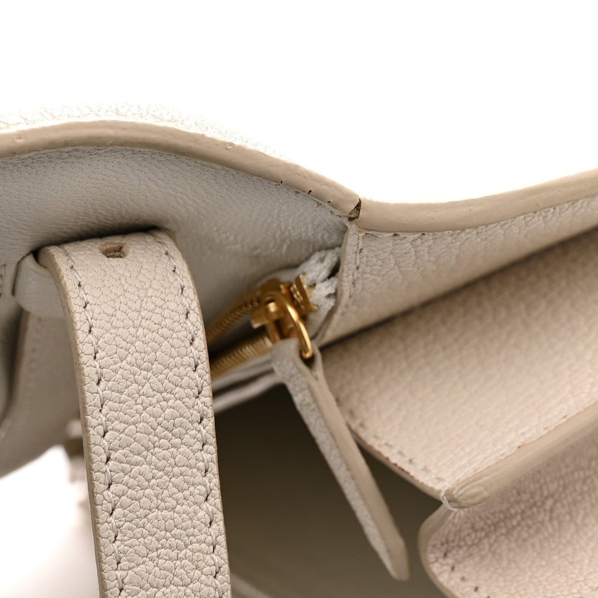 Medium Goatskin Flap Shoulder Bag - White