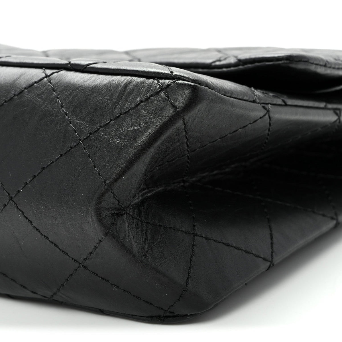 Quilted Calfskin Flap Shoulder Bag - Black