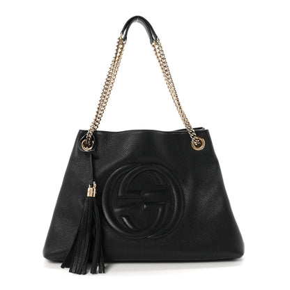 Medium Calfskin Shoulder Bag - Black