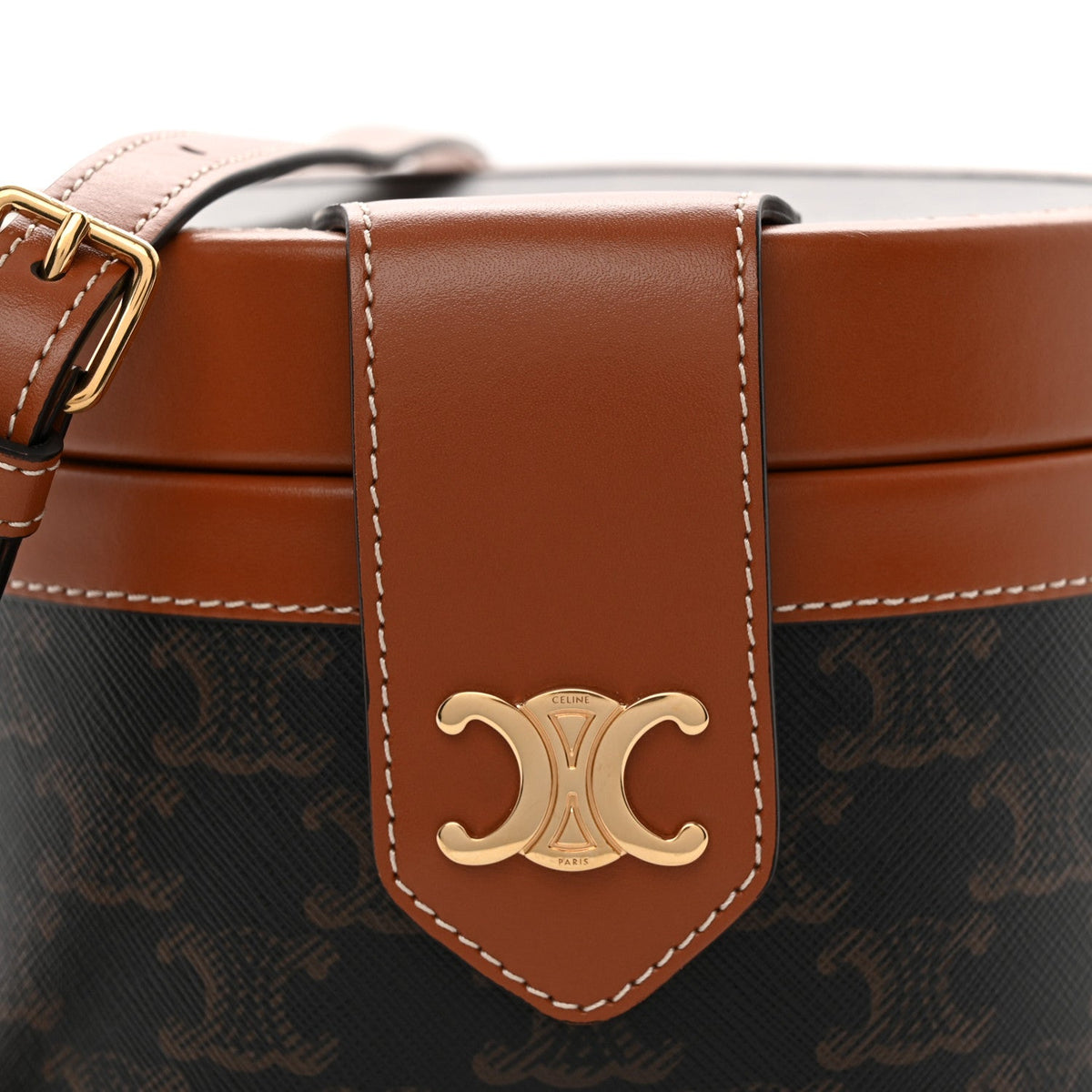 Medium Calfskin Canvas Handbag - Tan