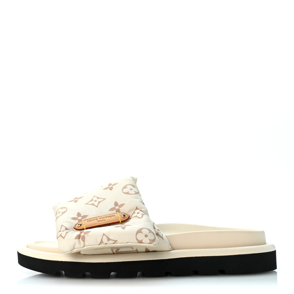 Louis Vuitton Nylon Monogram Women's Pool Pillow Comfort Mules 41 Dune Beige