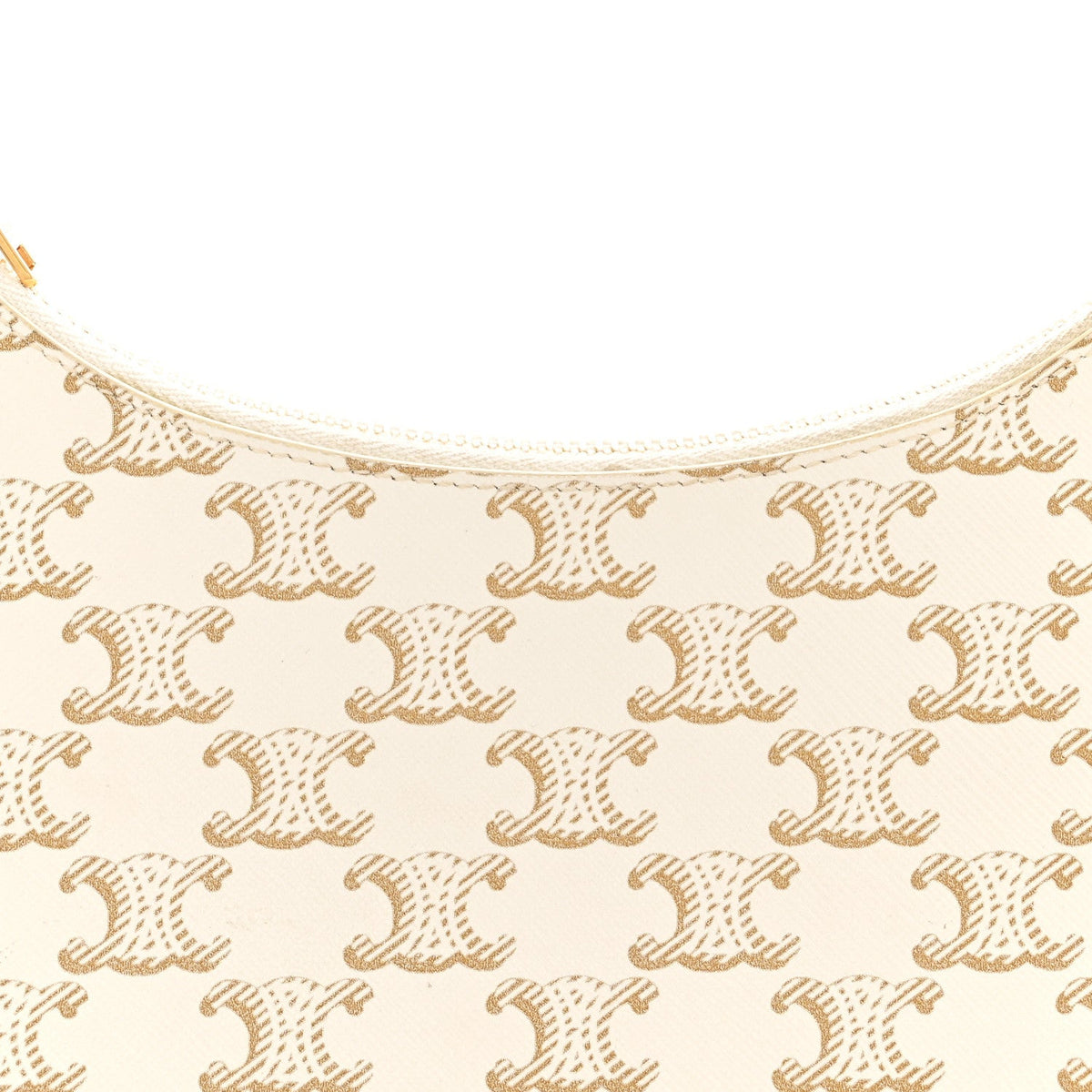 Calfskin Canvas Shoulder Bag - White