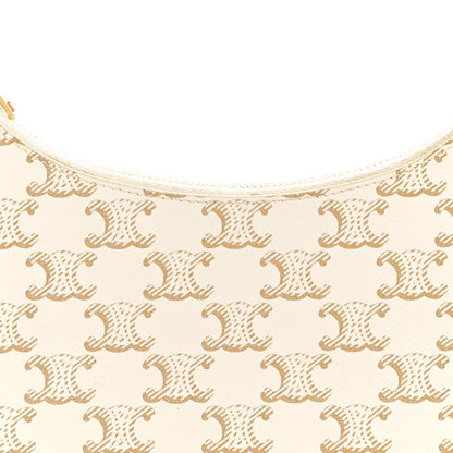 Calfskin Canvas Shoulder Bag - White