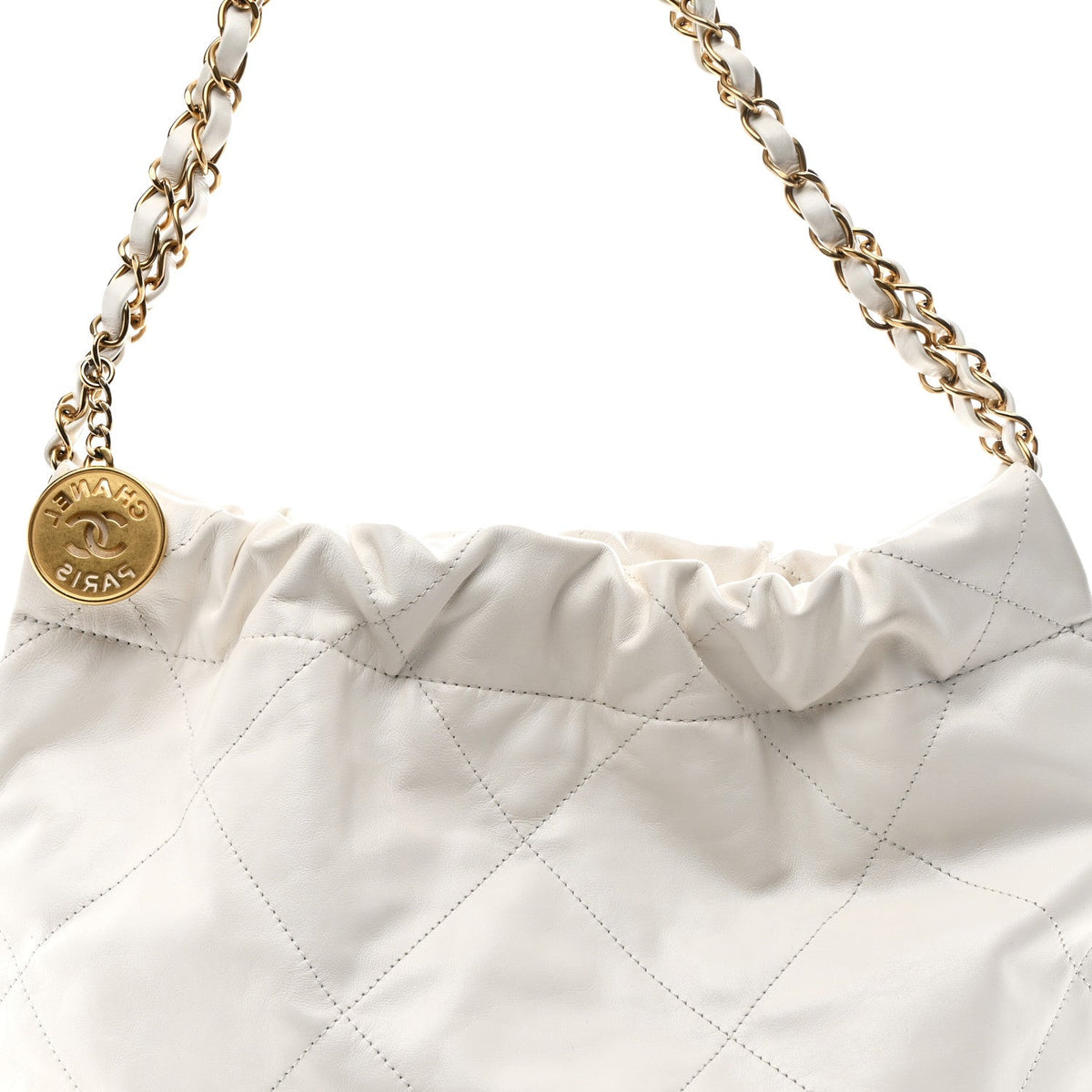 Small Quilted Calfskin Handbag - White