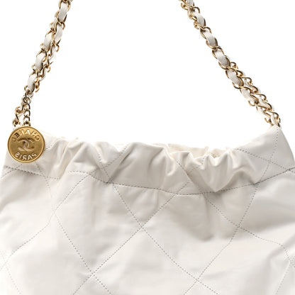 Small Quilted Calfskin Handbag - White