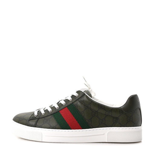 GG Supreme Monogram Web New Ace Sneakers 9 Green
