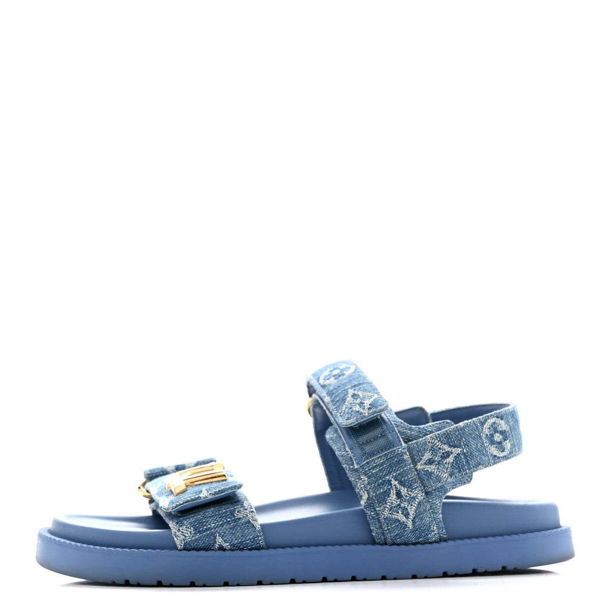 Denim Monogram LV Sunset Comfort Flat Sandals Blue