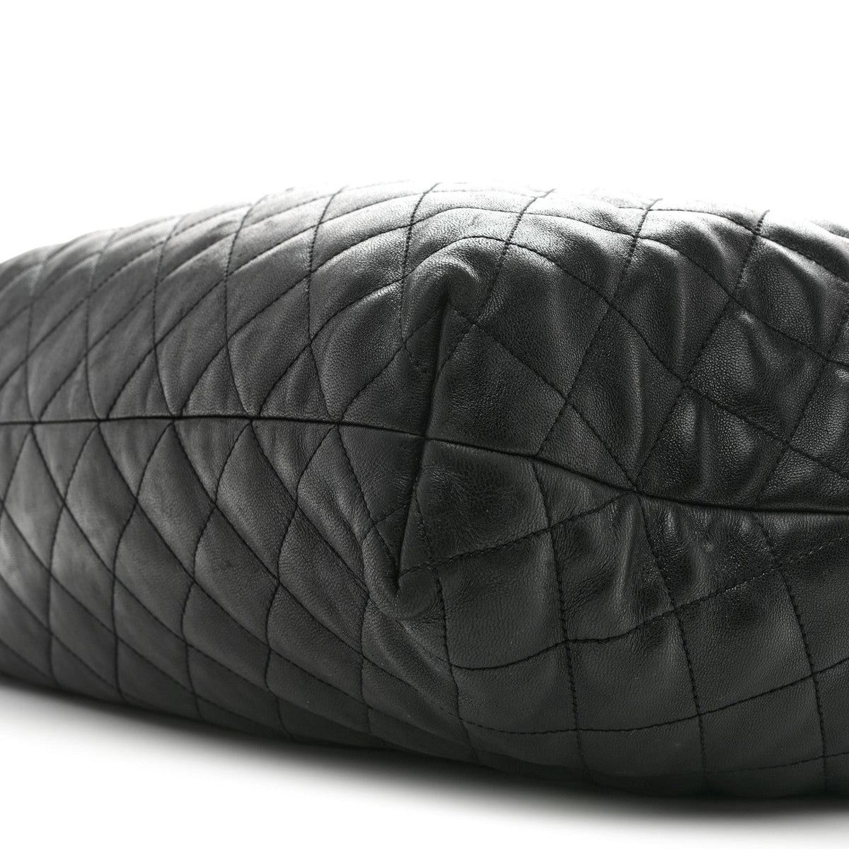 Maxi Quilted Lambskin Tote Bag - Black