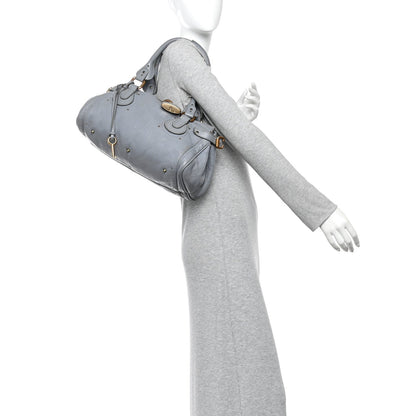 Medium Calfskin Satchel Bag - Blue