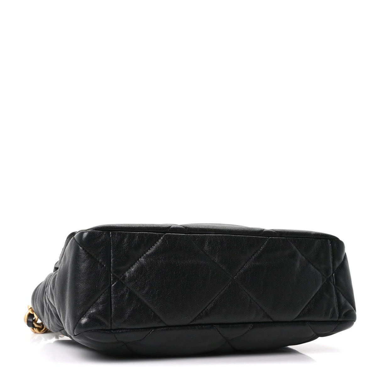 Large Quilted Goatskin Flap Shoulder Bag - Black