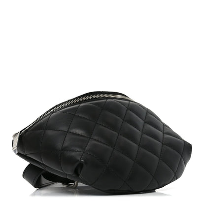 Quilted Calfskin Belt Bag - Black