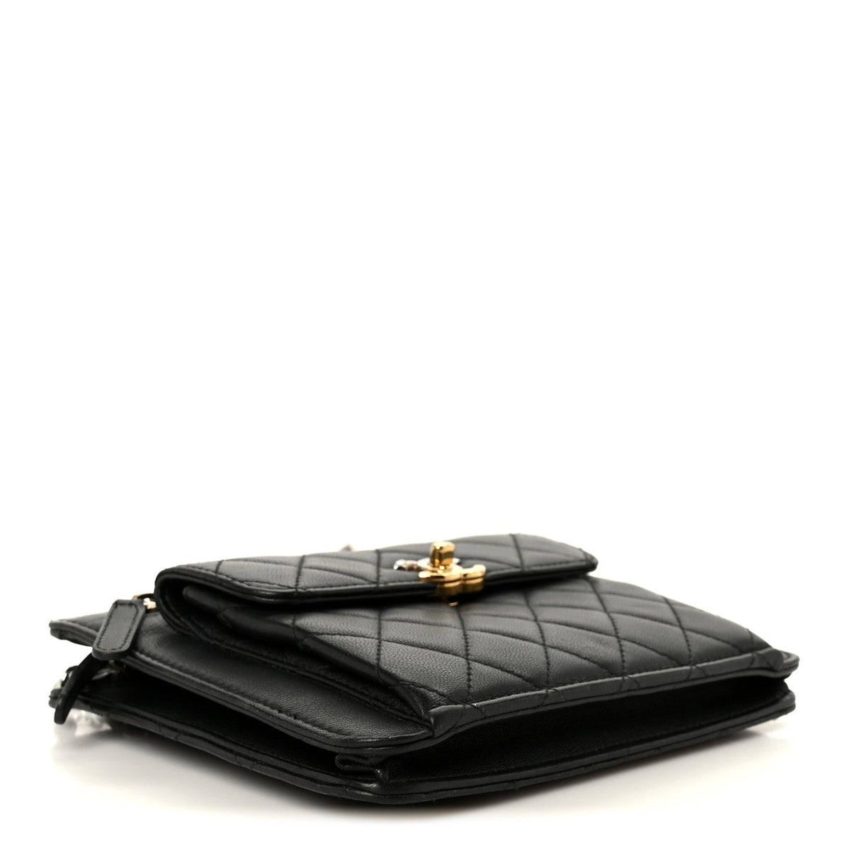 Quilted Lambskin Clutch Bag - Black