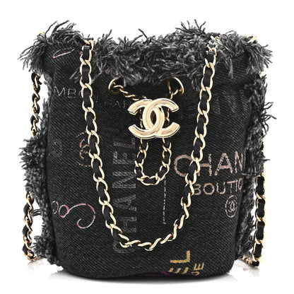 Mini Quilted Bucket Bag - Black
