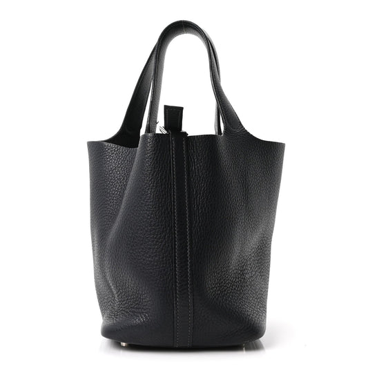 Taurillon Clemence Picotin Lock 18 Pm Bl Handbag