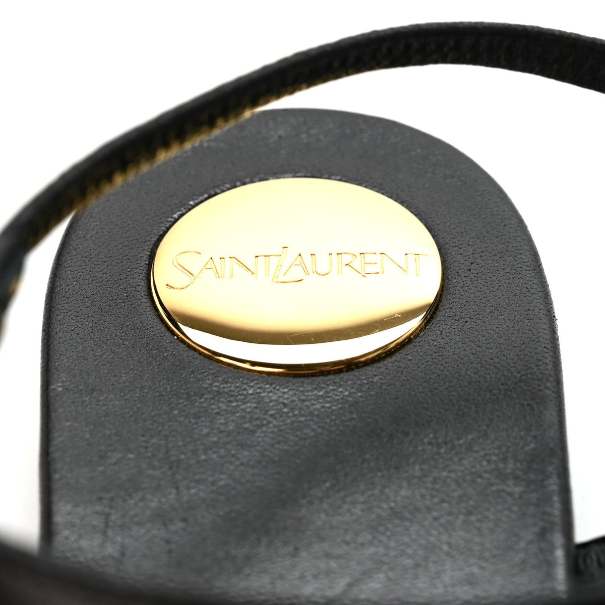 Saint Laurent Lambskin Women's Monogram Cassandra Slingback Flat Sandals 36.5 Black