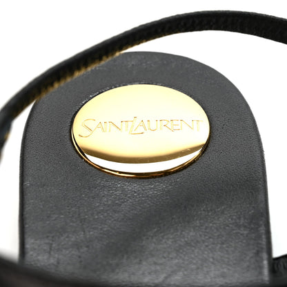 Saint Laurent Lambskin Women's Monogram Cassandra Slingback Flat Sandals 36.5 Black