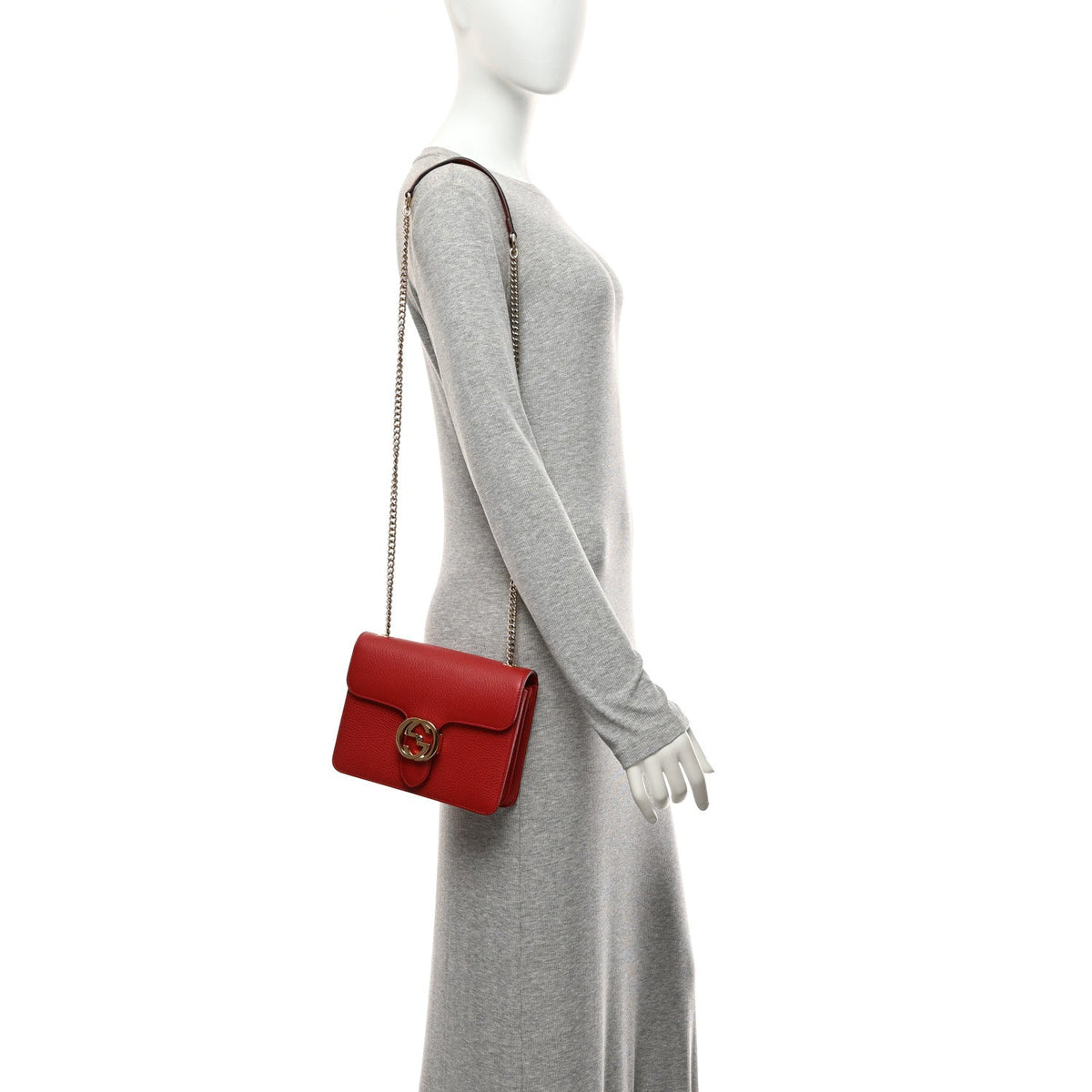 Small Calfskin Shoulder Bag - Red