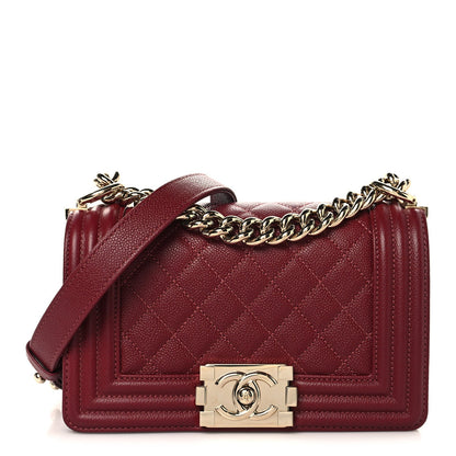 Small Quilted Caviar Flap Shoulder Bag