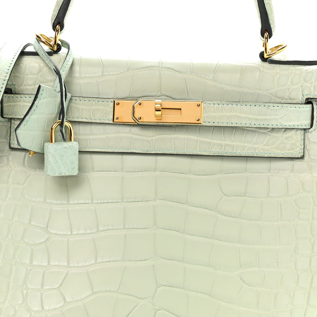 Matte Alligator Kelly Retourne 28 Vert D Handbag