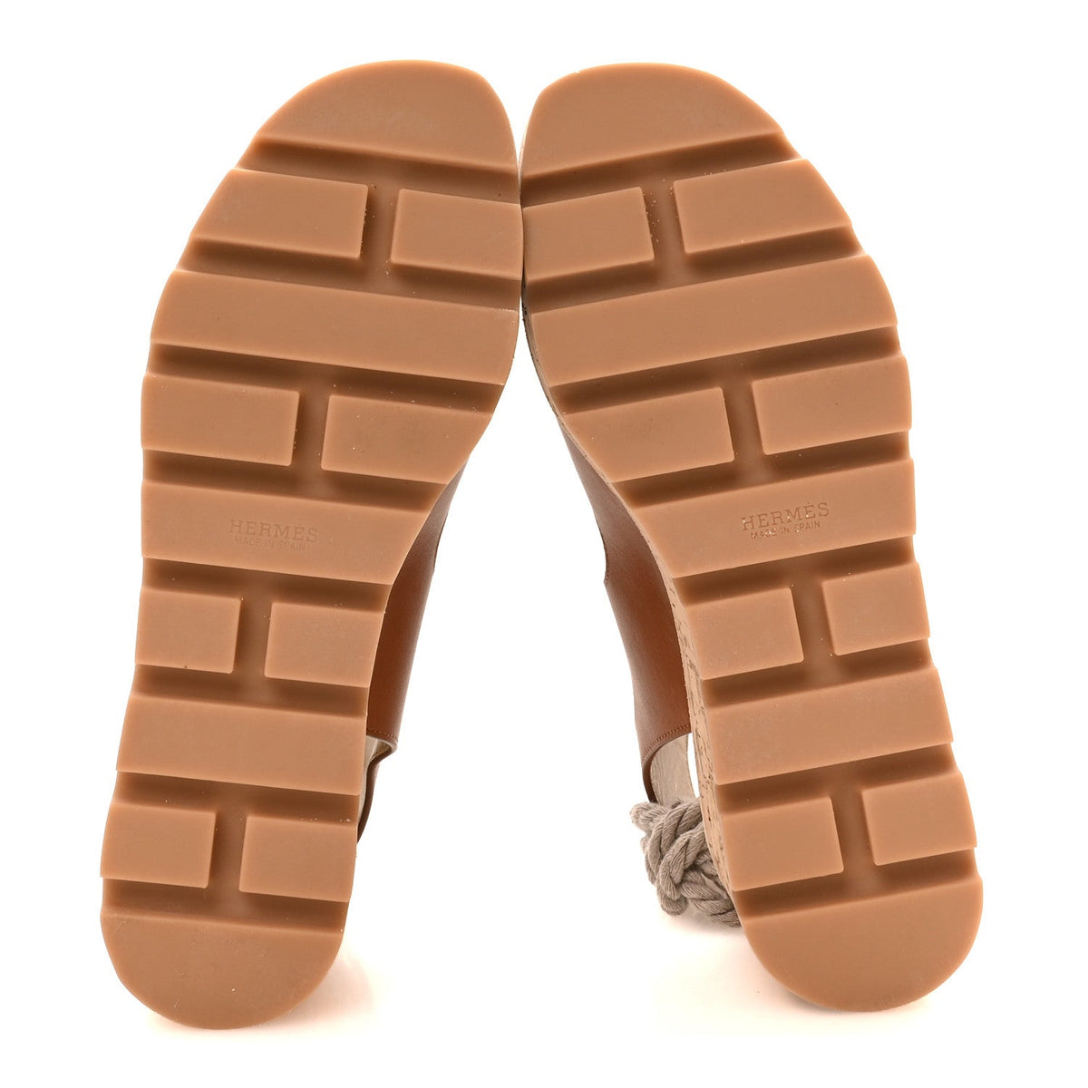 Hermès Calfskin Cork Women's Medusa 30 Sandals 37 Naturel