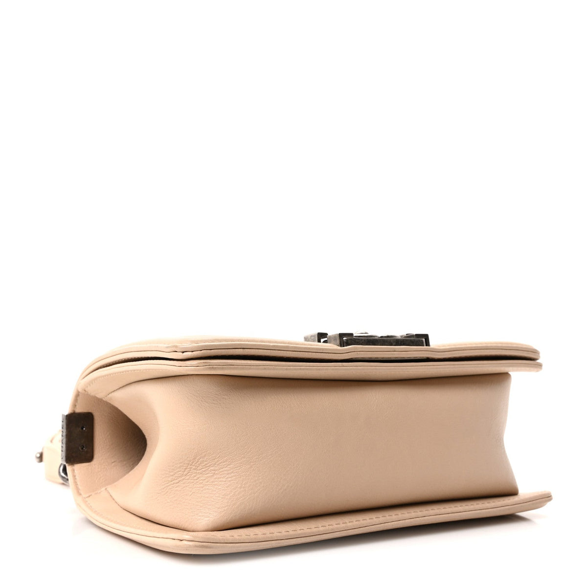 Small Calfskin Flap Shoulder Bag - Beige