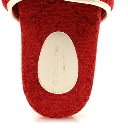 Gucci X Adidas Terry Cloth Women's Platform Sandals 36 Maple Red Off White