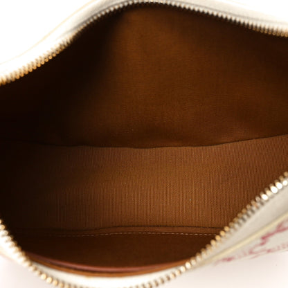 Calfskin Canvas Shoulder Bag - Red
