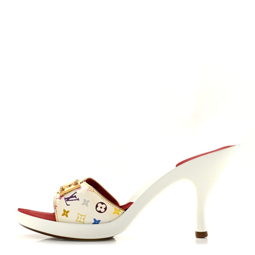 Monogram Multicolor Sandal Mule White