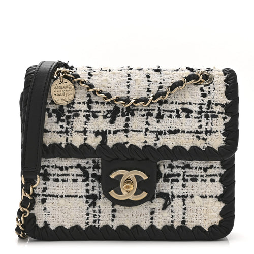 Mini Calfskin Flap Shoulder Bag - Grey