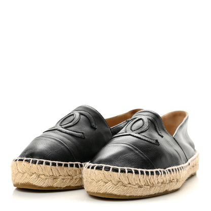 Chanel Lambskin Women's CC Espadrilles 36 Black