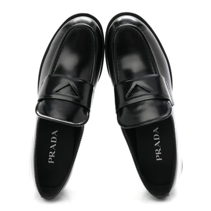 Prada Spazzolato Women's Loafers 38.5 Black