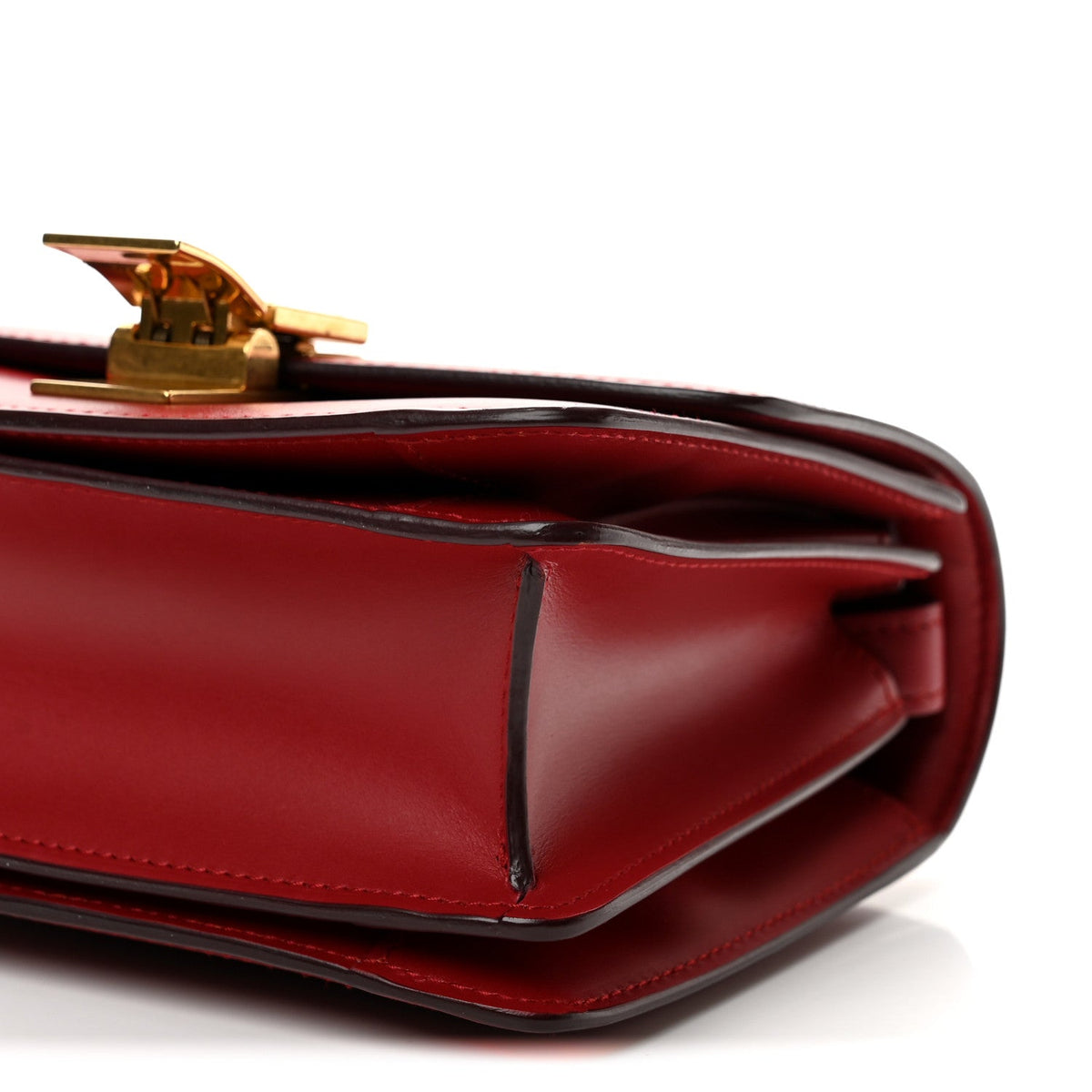 Small Calfskin Flap Shoulder Bag - Red