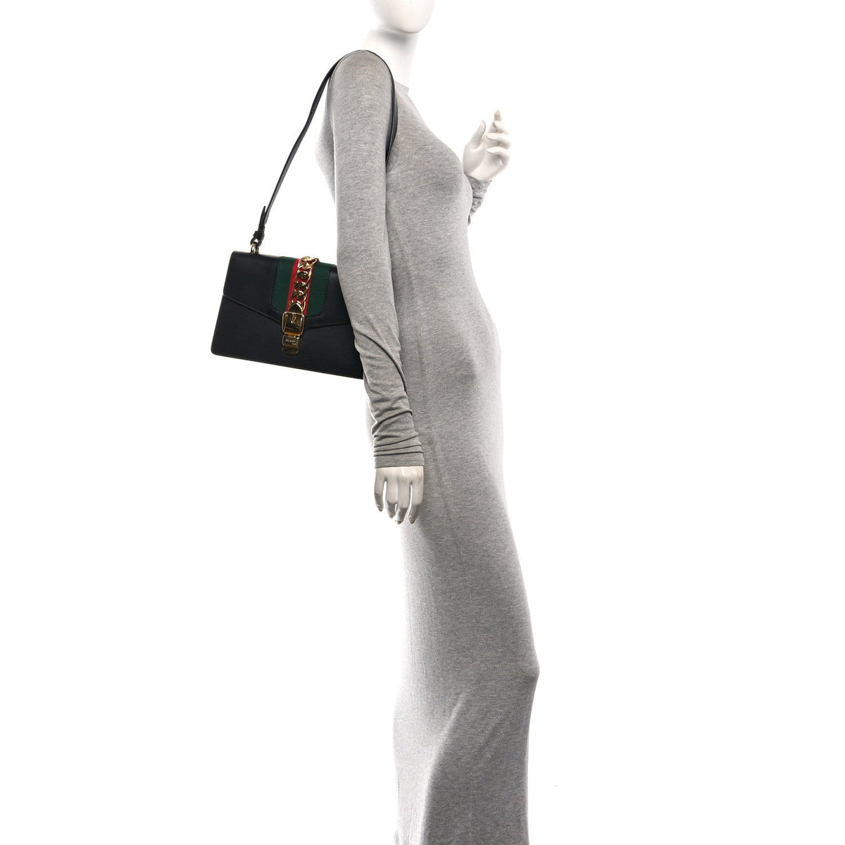 Small Calfskin Shoulder Bag - Black