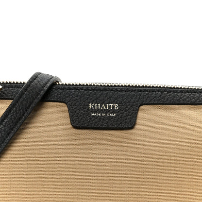 Medium Calfskin Canvas Crossbody Bag - Black