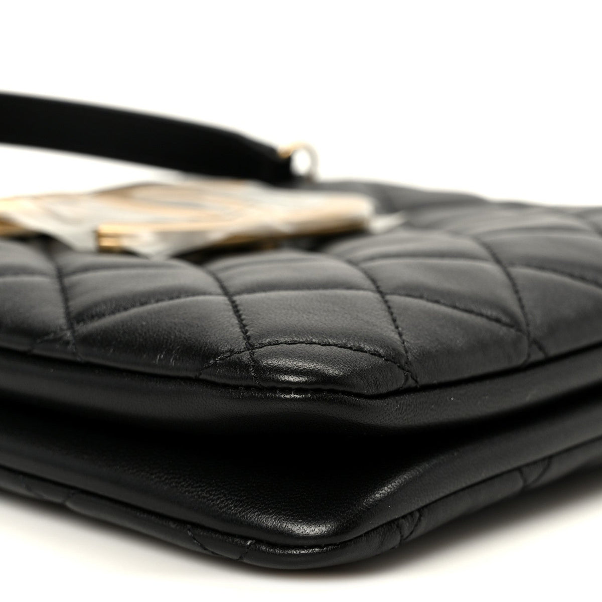 Quilted Lambskin Shoulder Bag - Black