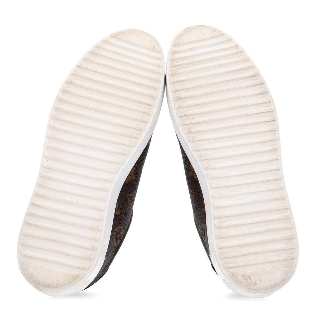 Louis Vuitton Monogram Women's Time Out Sneakers 38.5 Brown