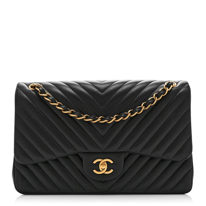 Quilted Lambskin Flap Shoulder Bag - Black