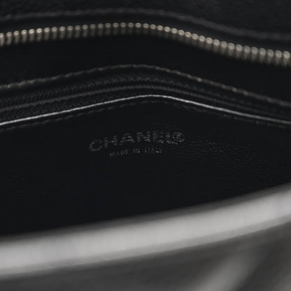 Quilted Caviar Tote Bag - Black
