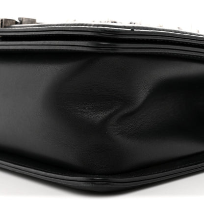Medium Calfskin Flap Shoulder Bag - Black