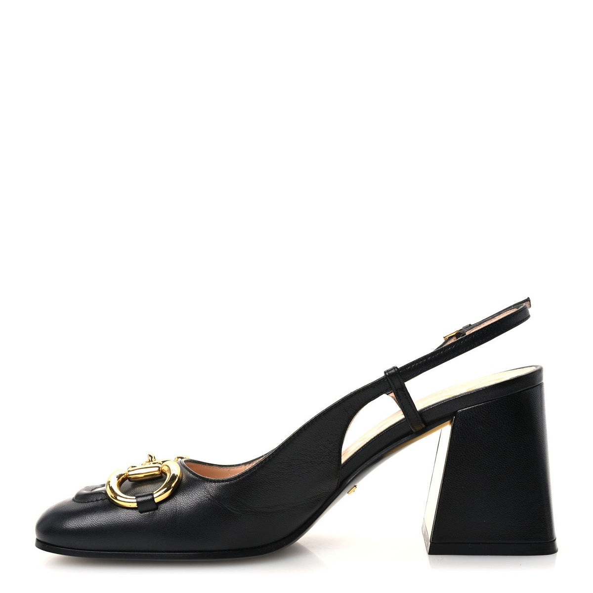 Malaga Kid Horsebit 75Mm Slingback Pumps Black