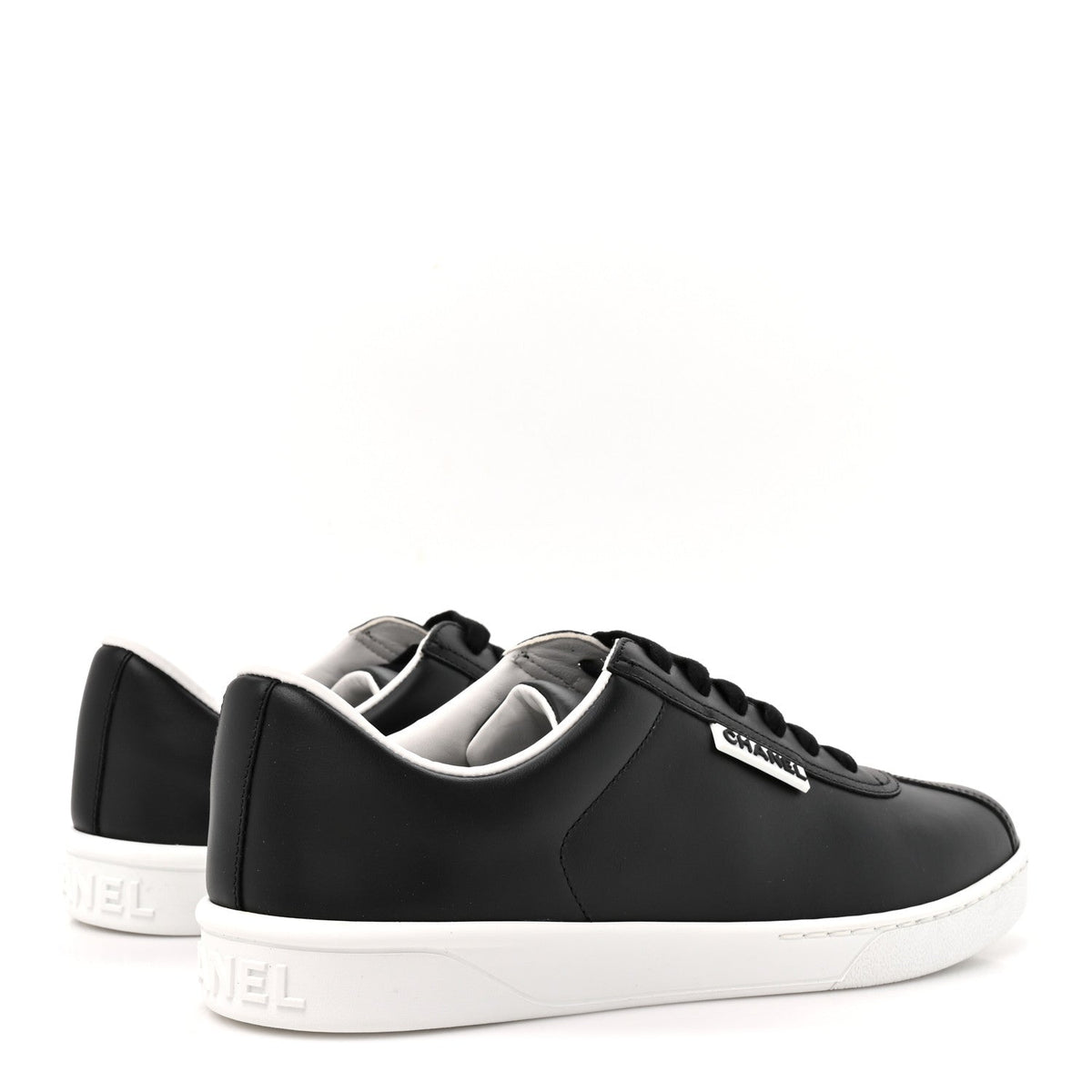 Chanel Calfskin Women's CC Uniform Sneakers 39 Black