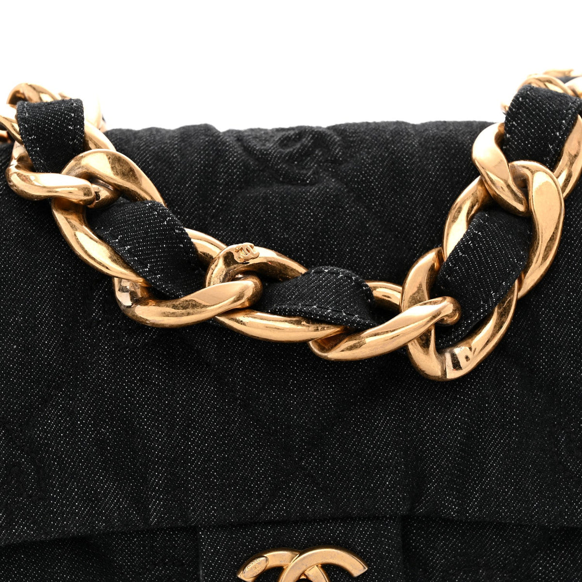 Medium Quilted Flap Shoulder Bag - Black