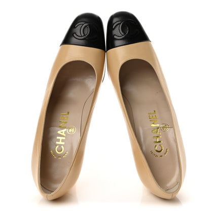 Chanel Lambskin Cap Toe CC Women's Pumps