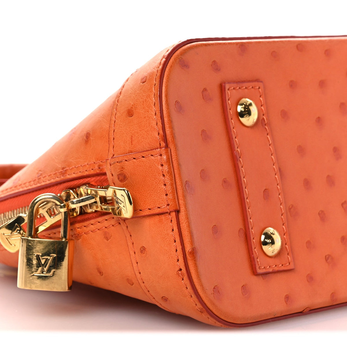 Ostrich Alma Bb Piment Handbag