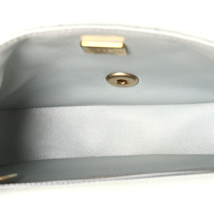 Mini Quilted Lambskin Flap Shoulder Bag - Light Blue