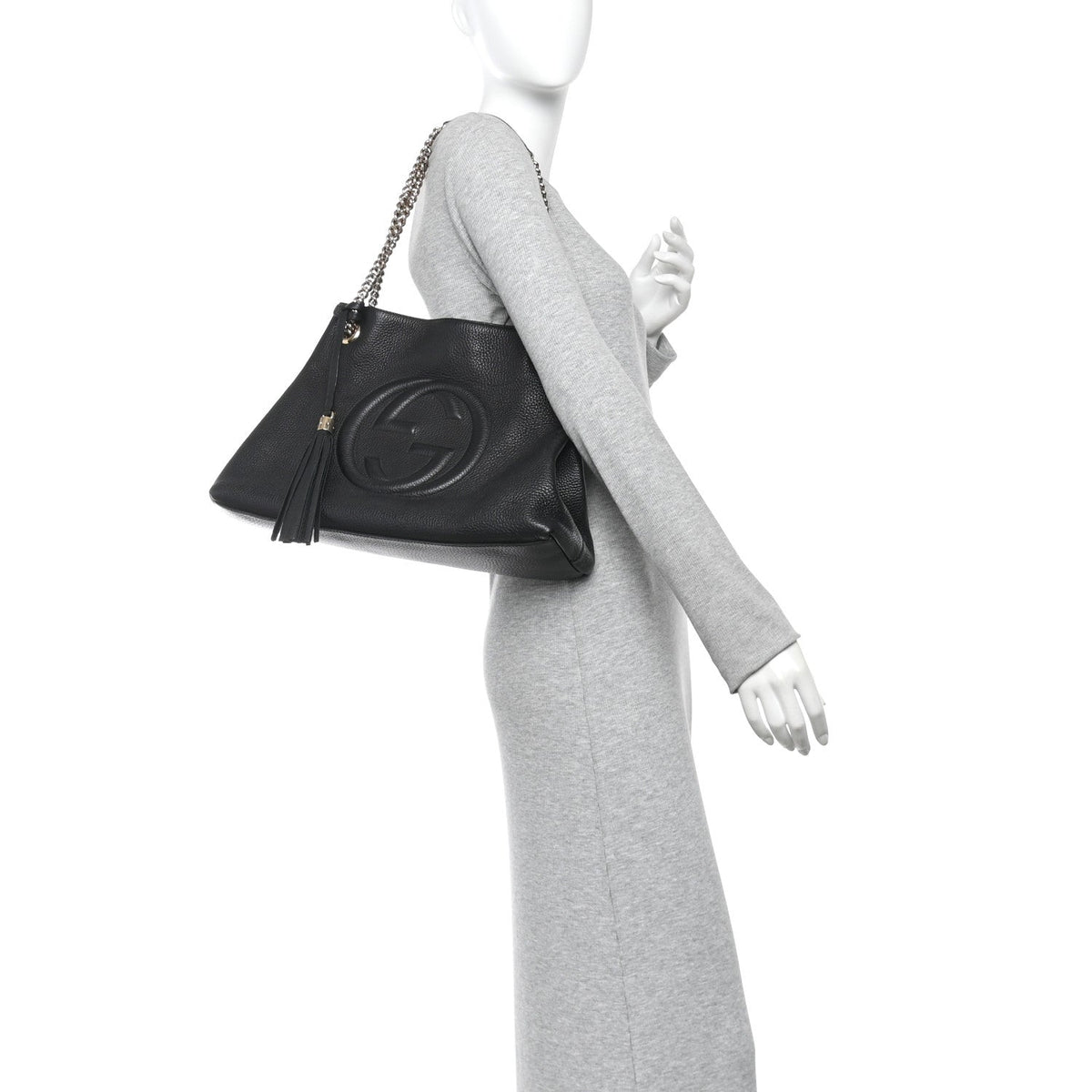 Medium Calfskin Shoulder Bag - Black