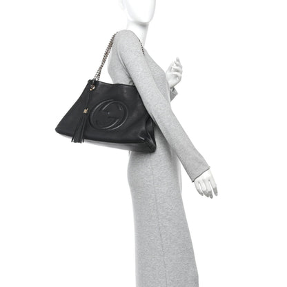 Medium Calfskin Shoulder Bag - Black
